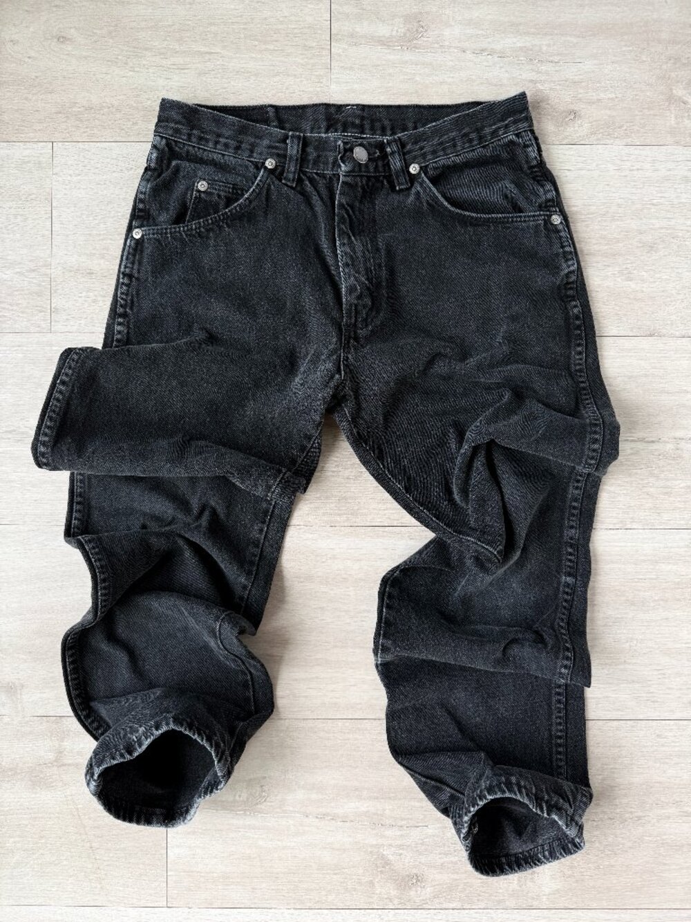Vintage Wrangler Hero Authentic Jeans Washed Black Cotton Straight 30x30